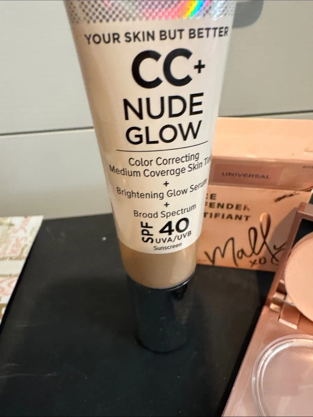 CC Nude Glow, Belle Powder Brush and Mally Face Defender Bundle